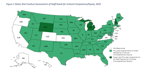 States that conduct assessments of staff needs for cultural competence/equity
